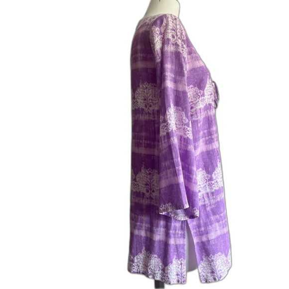 Margaritaville Batik Lace Rayon Purple Swim Cover Up Tunic L Large - Picture 3 of 11